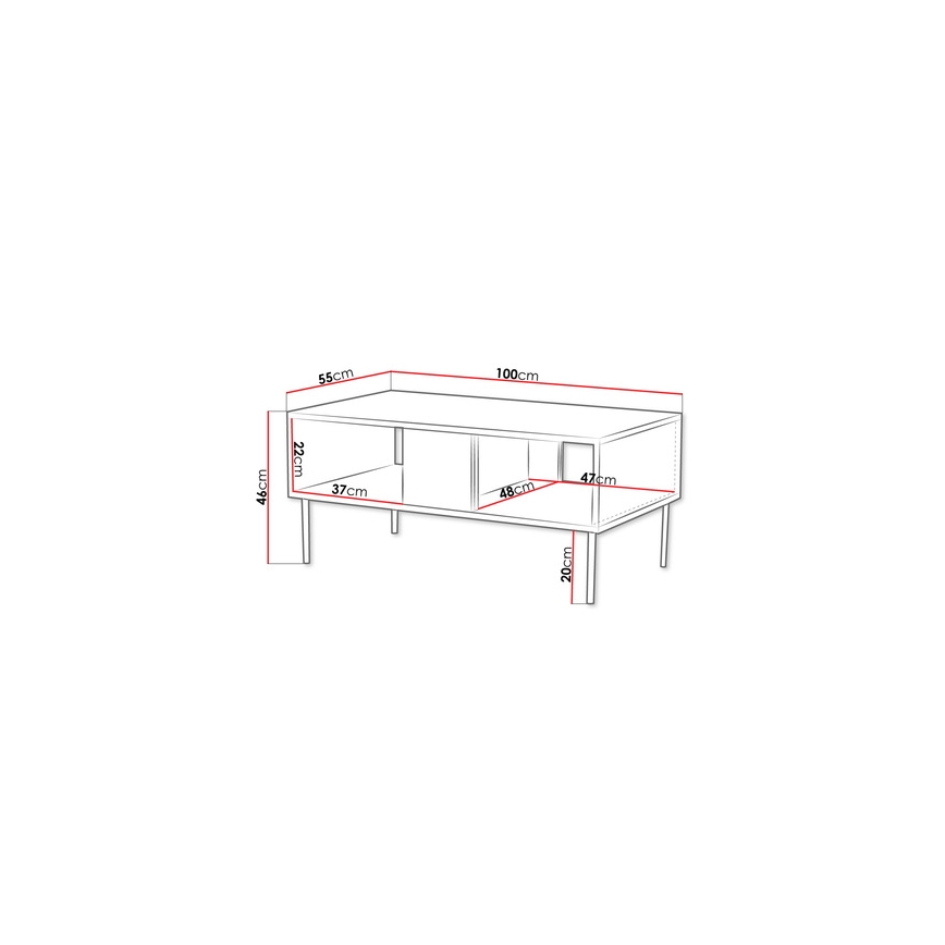Couchtisch DECO 46x100 cm Walnuss Warmia