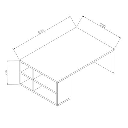 Couchtisch DEFNE 34x90 cm weiß/braun