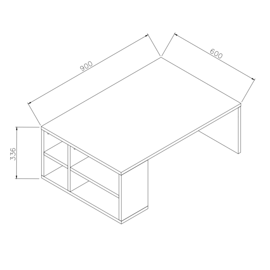 Couchtisch DEFNE 34x90 cm weiß/braun