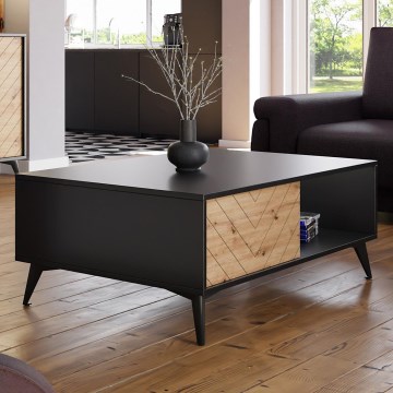 Couchtisch DIAMOND 40x104 cm schwarz / Eiche Evoke