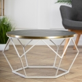 Couchtisch DIAMOND 40x70 cm golden/schwarz/weiß
