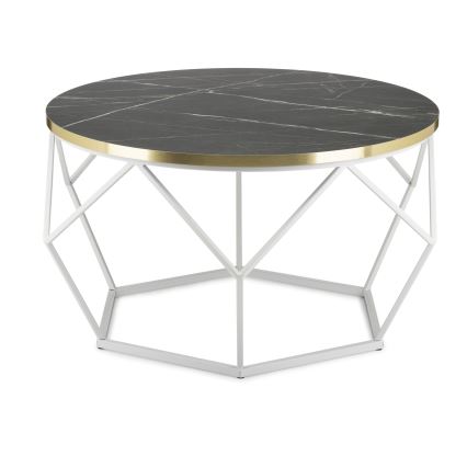 Couchtisch DIAMOND 40x70 cm golden/schwarz/weiß