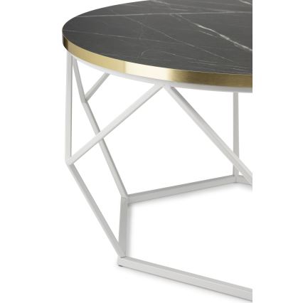 Couchtisch DIAMOND 40x70 cm golden/schwarz/weiß
