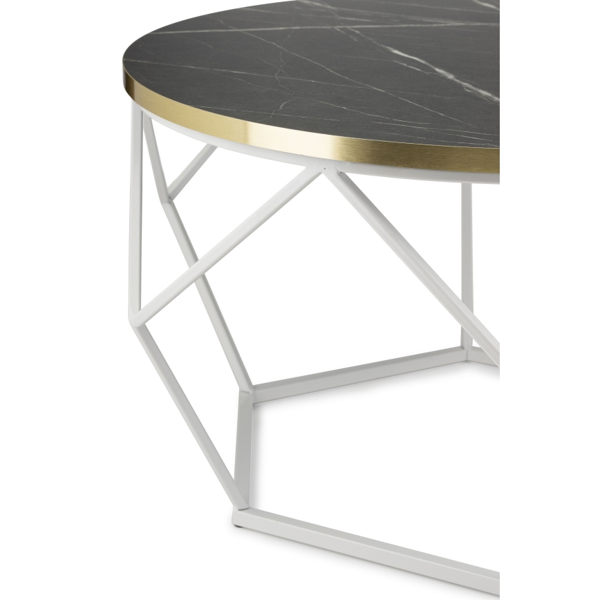 Couchtisch DIAMOND 40x70 cm golden/schwarz/weiß