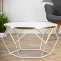 Couchtisch DIAMOND 40x70 cm golden/weiß