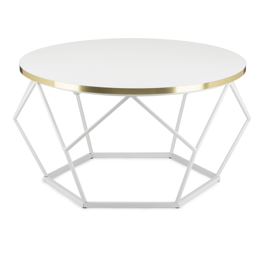 Couchtisch DIAMOND 40x70 cm golden/weiß