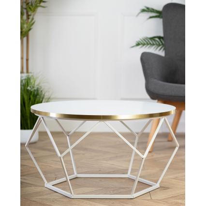 Couchtisch DIAMOND 40x70 cm golden/weiß