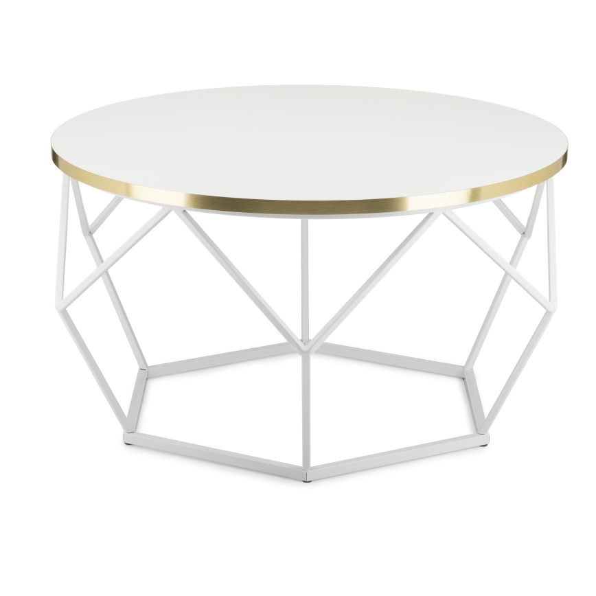 Couchtisch DIAMOND 40x70 cm golden/weiß