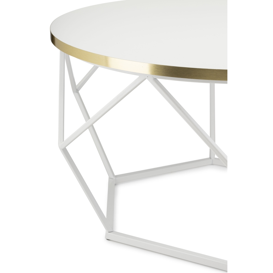 Couchtisch DIAMOND 40x70 cm golden/weiß