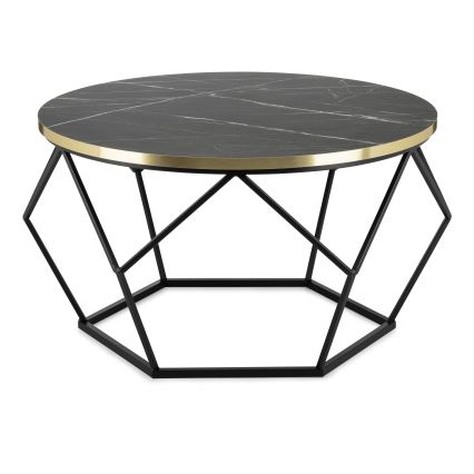 Couchtisch DIAMOND 40x70 cm schwarz/golden