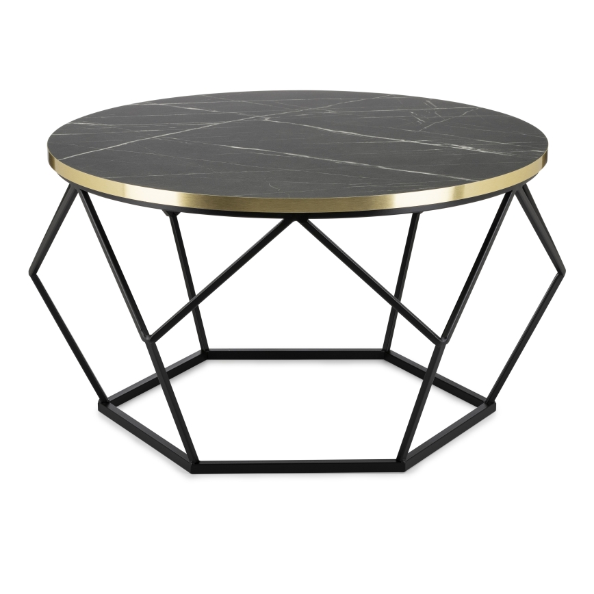 Couchtisch DIAMOND 40x70 cm schwarz/golden