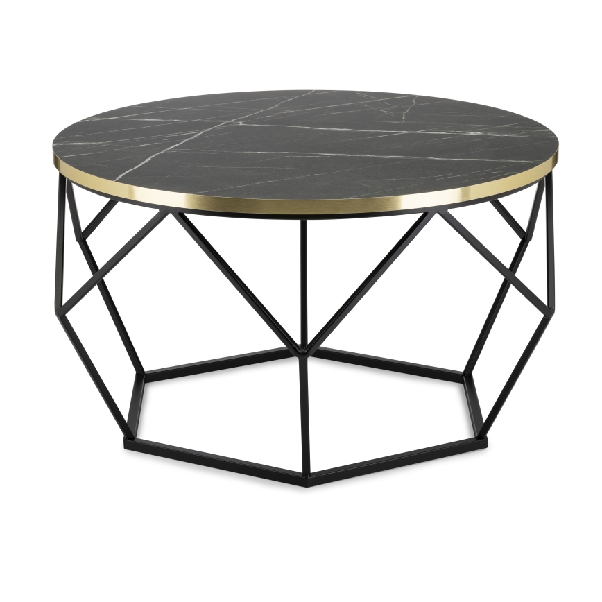 Couchtisch DIAMOND 40x70 cm schwarz/golden