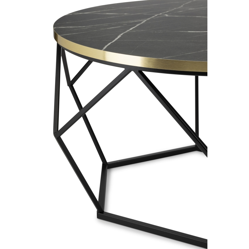 Couchtisch DIAMOND 40x70 cm schwarz/golden