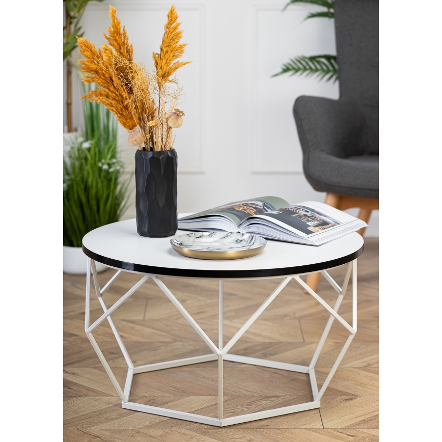 Couchtisch DIAMOND 40x70 cm schwarz/weiß