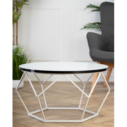 Couchtisch DIAMOND 40x70 cm schwarz/weiß