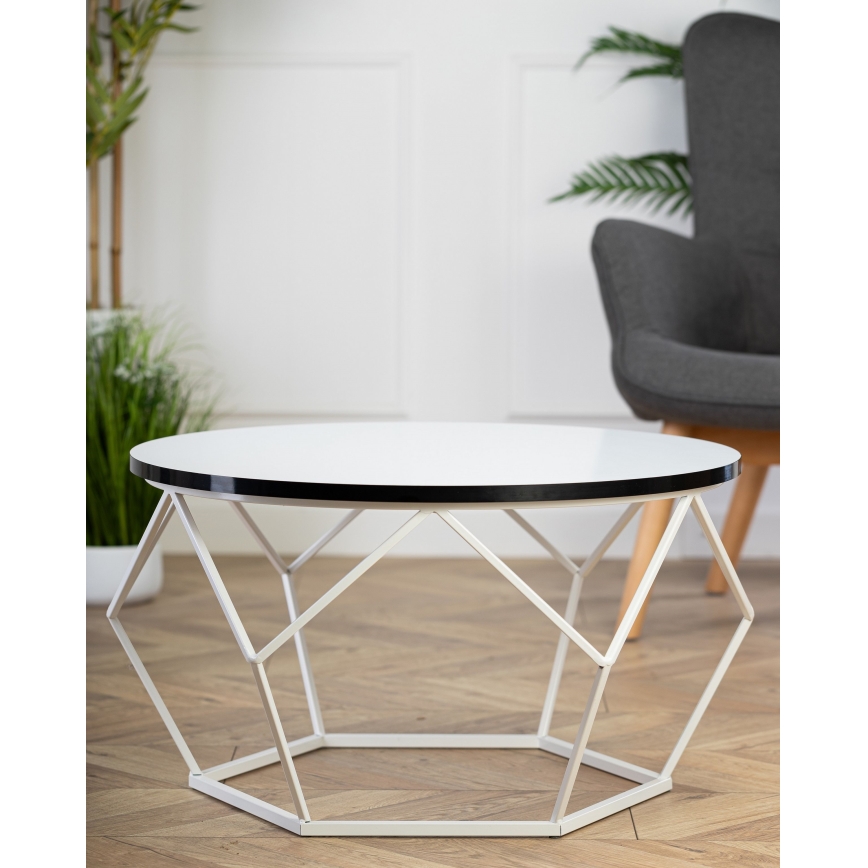 Couchtisch DIAMOND 40x70 cm schwarz/weiß