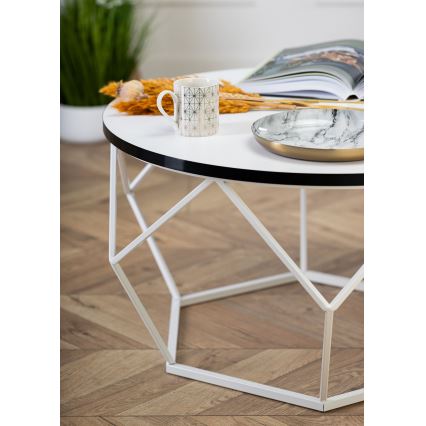 Couchtisch DIAMOND 40x70 cm schwarz/weiß