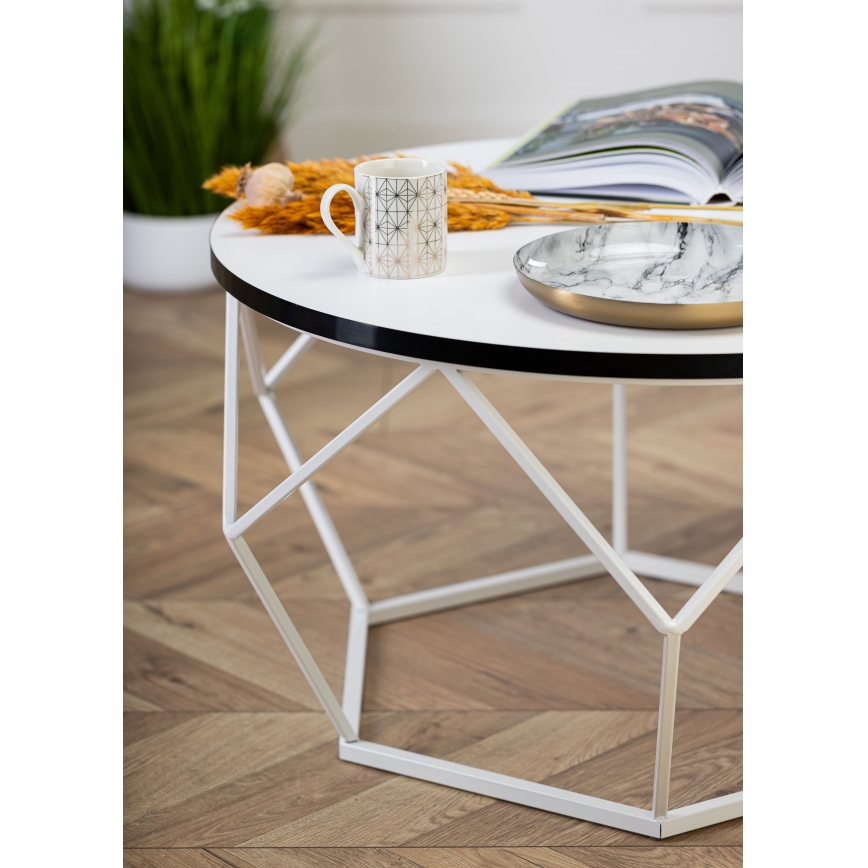 Couchtisch DIAMOND 40x70 cm schwarz/weiß