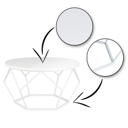 Couchtisch DIAMOND 40x70 cm weiß