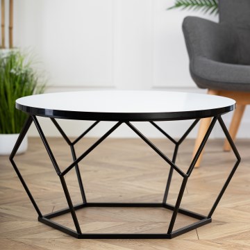 Couchtisch DIAMOND 40x70 cm weiß/schwarz