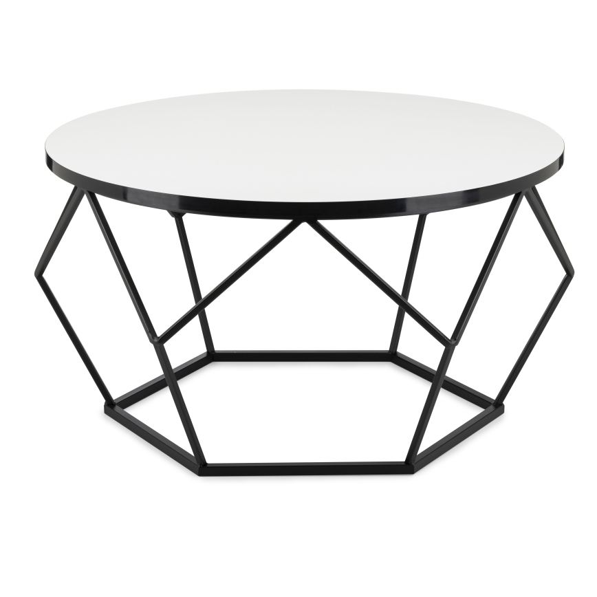 Couchtisch DIAMOND 40x70 cm weiß/schwarz
