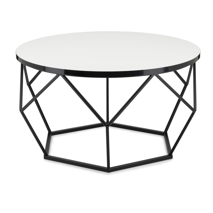 Couchtisch DIAMOND 40x70 cm weiß/schwarz