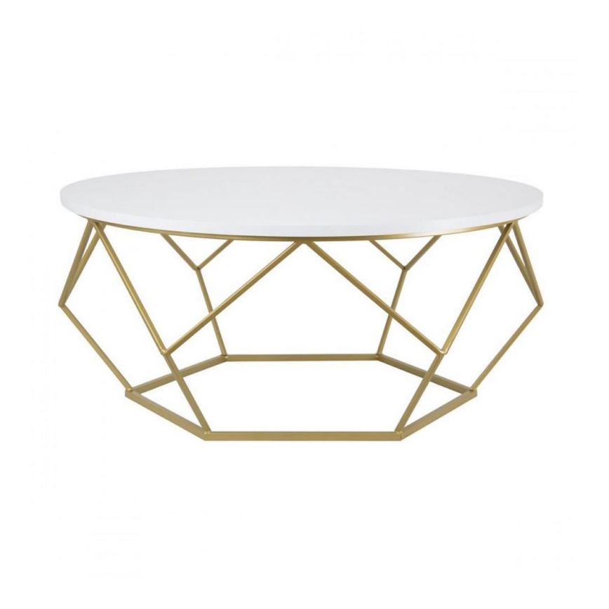 Couchtisch  DIAMOND 41,5x90 cm gold/weiß