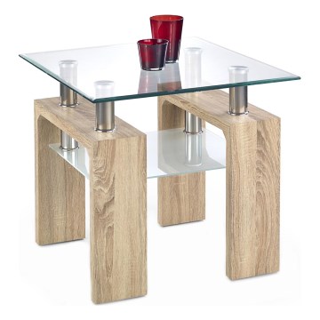 Couchtisch DIANA 55x60 cm Eiche Sonoma / klar