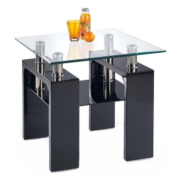 Couchtisch DIANA 55x60 cm schwarz/klar