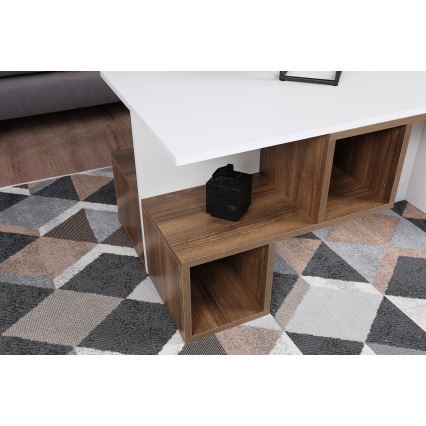 Couchtisch DILAY 52x100 cm braun/weiß