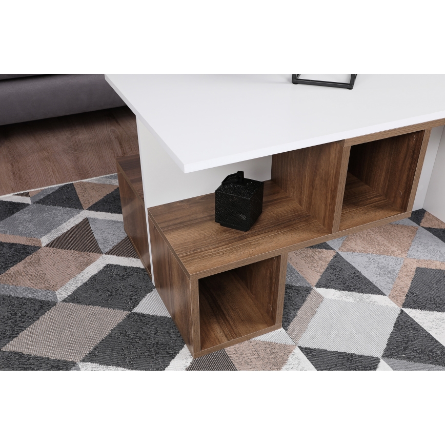 Couchtisch DILAY 52x100 cm braun/weiß