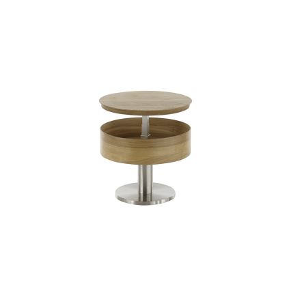 Couchtisch ELEMENT mit Liftfunktion, Ø 60 cm, Eiche/Silber