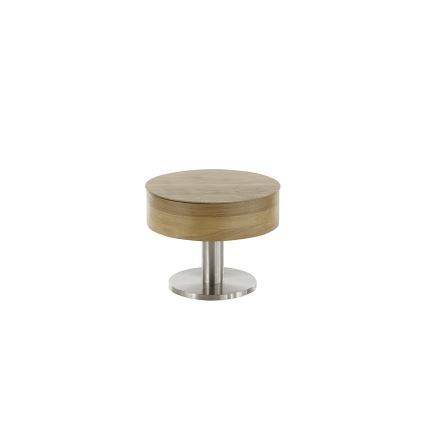 Couchtisch ELEMENT mit Liftfunktion, Ø 60 cm, Eiche/Silber