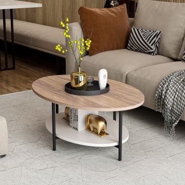 Couchtisch ELIS 36x90 cm Eiche/weiß