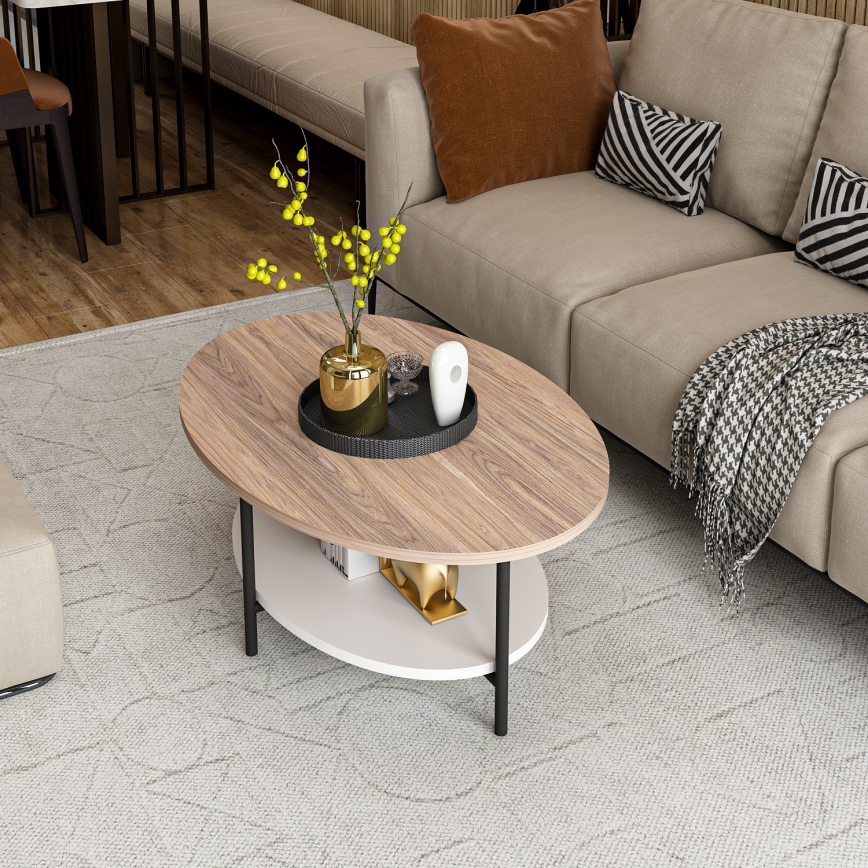 Couchtisch ELIS 36x90 cm Eiche/weiß