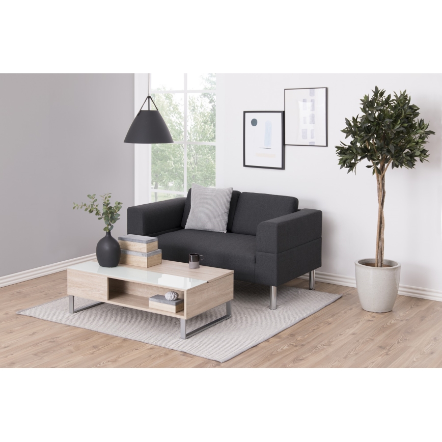 Couchtisch ENZO mit Liftfunktion, 110 x 60 cm, weiß/Sonoma-Eiche