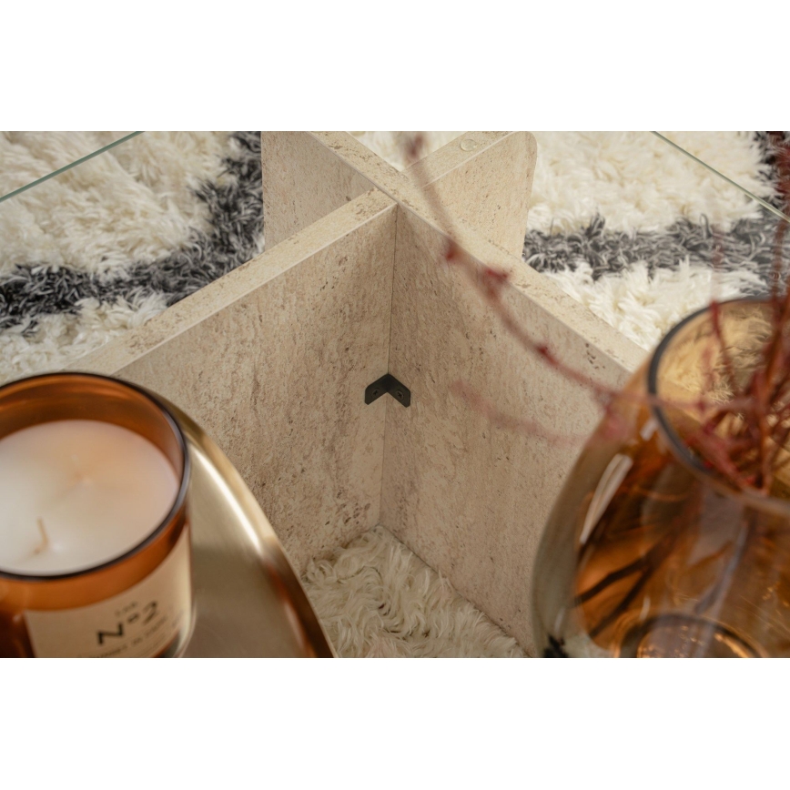 Couchtisch ESCAPE 105x65 cm beige/transparent