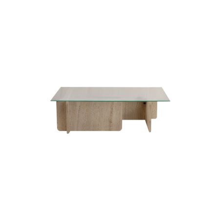 Couchtisch ESCAPE 105x65 cm beige/transparent