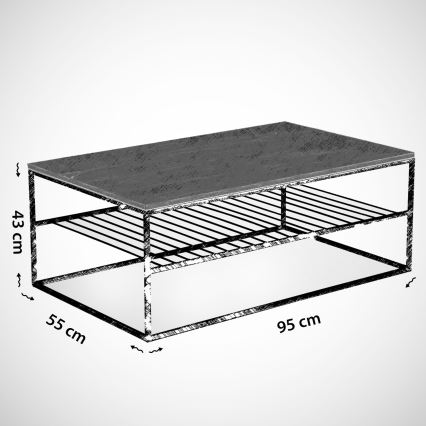 Couchtisch ETNA 43x95 cm schwarz