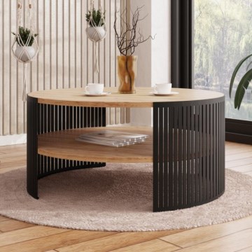 Couchtisch FIKOLI 40x75 cm schwarz/golden Eiche