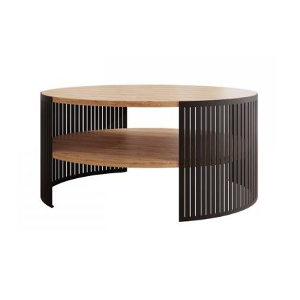 Couchtisch FIKOLI 40x75 cm schwarz/golden Eiche