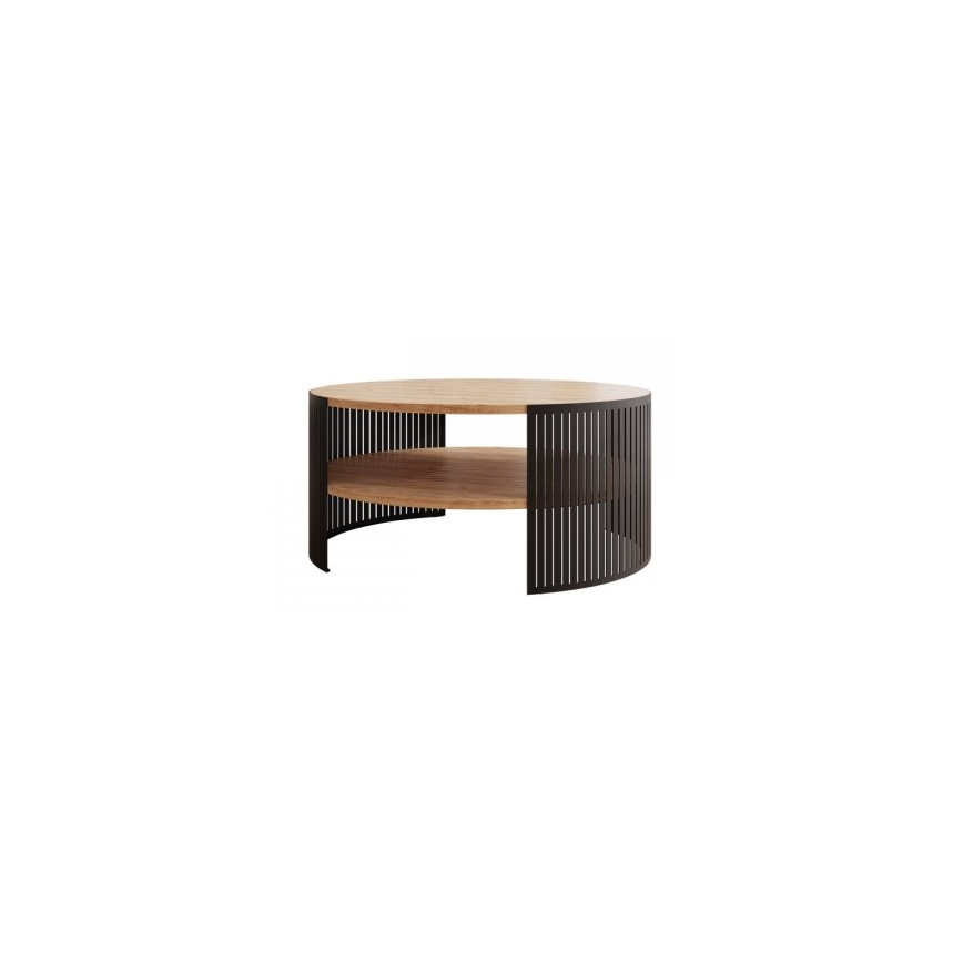 Couchtisch FIKOLI 40x75 cm schwarz/golden Eiche