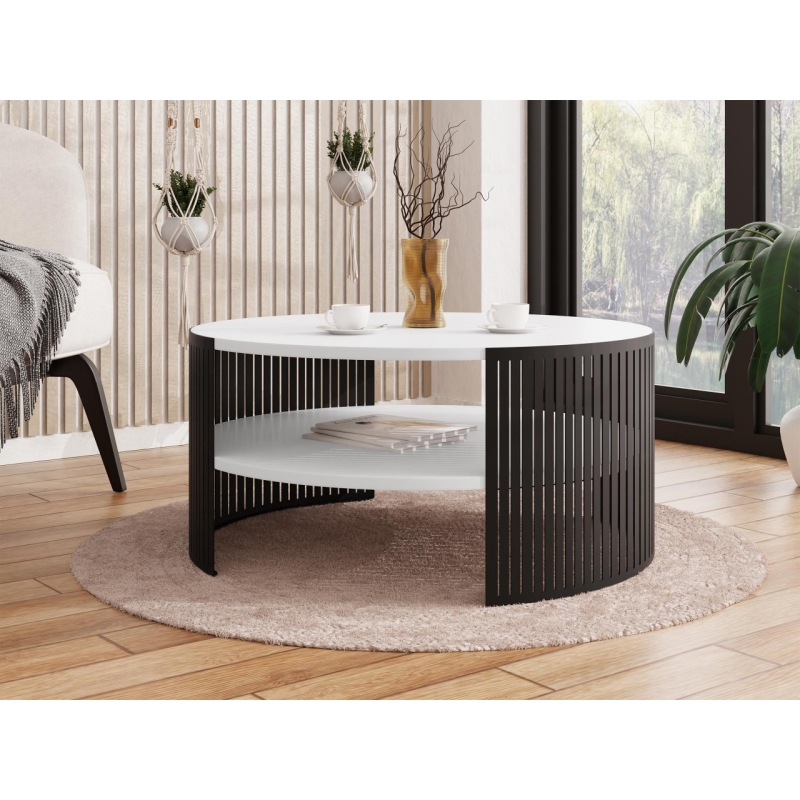 Couchtisch FIKOLI 40x75 cm schwarz/weiß