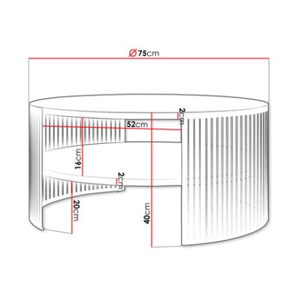 Couchtisch FIKOLI 40x75 cm schwarz/weiß
