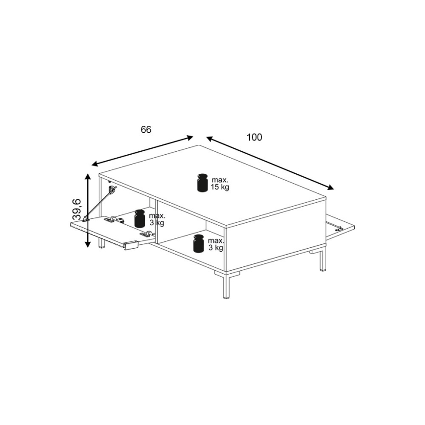 Couchtisch FLOP, schwarz
