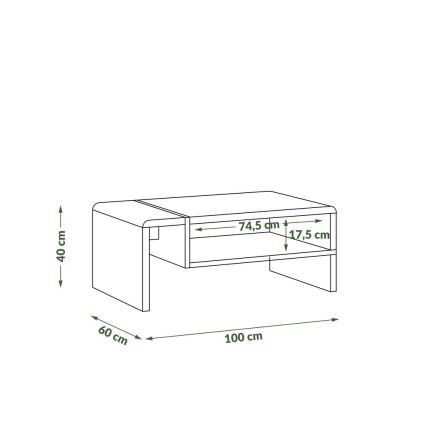 Couchtisch FRED weiß/grau