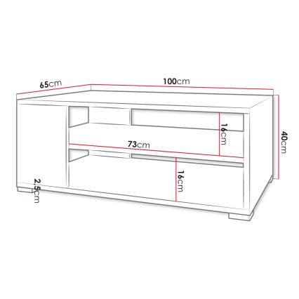 Couchtisch GIMREN 100x40 cm weiß