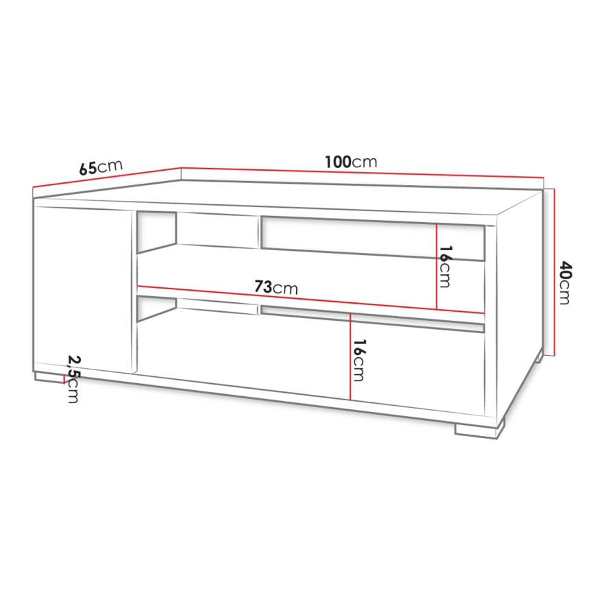 Couchtisch GIMREN 100x40 cm weiß