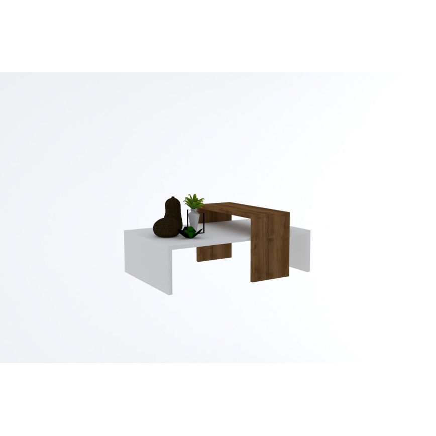 Couchtisch GLOW 32x80 cm weiß/braun