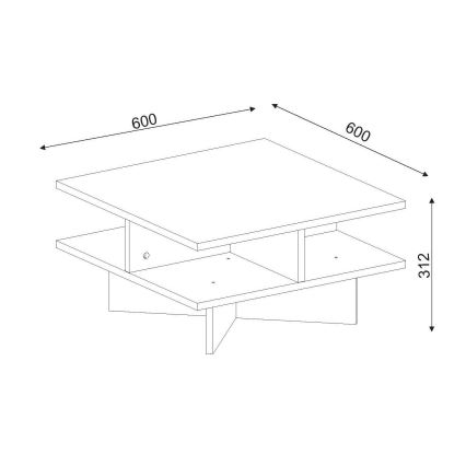 Couchtisch HAMTON 31,2x60 cm braun/weiß